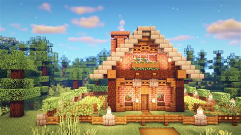 Minecraft: How to Build a Survival Simple Brick House Minecraft Map