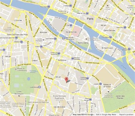 Pantheon on Paris Map