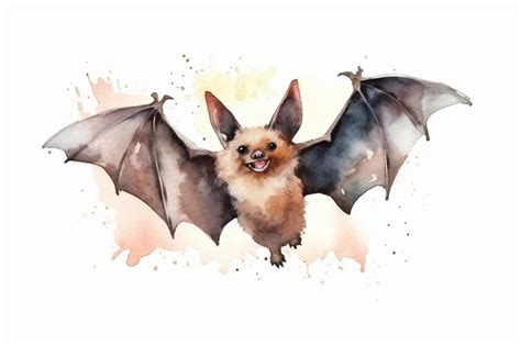 Watercolor Halloween Bat By mamimo shop | TheHungryJPEG