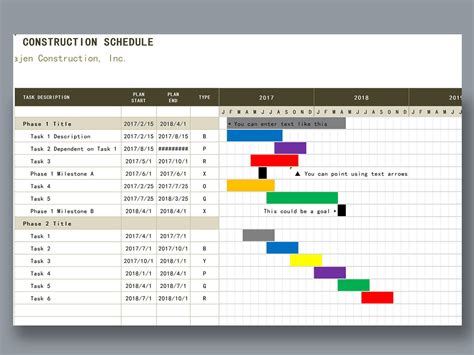 EXCEL of Construction Schedule Gantt Chart.xlsx | WPS Free Templates