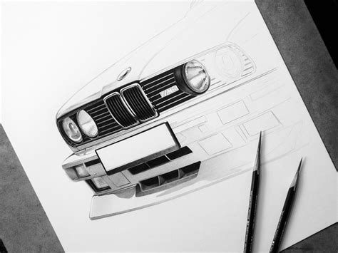 BMW E30 M3 | Realistic Drawing :: Behance