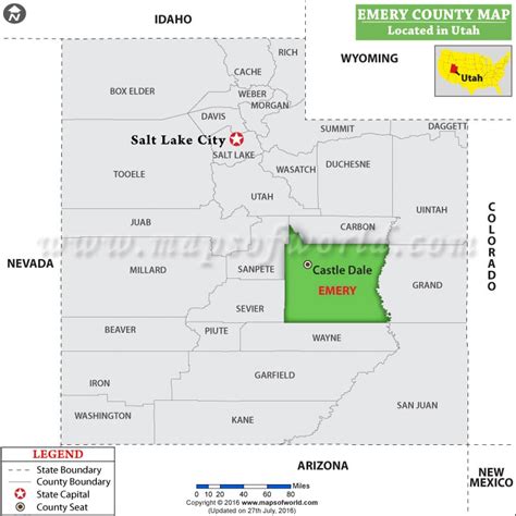 Emery County Map, Utah