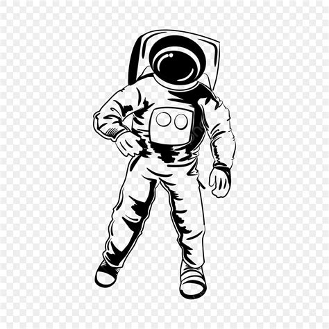 Astronaut White Transparent, Black And White Star Astronaut, Black And ...