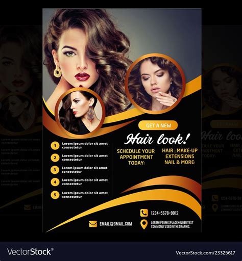 Salon flyer vector image on VectorStock in 2020 | Brochure design ...