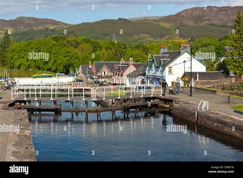 Locks on the Caledonian Canal, Fort Augustus, Highland region, Scotland ...