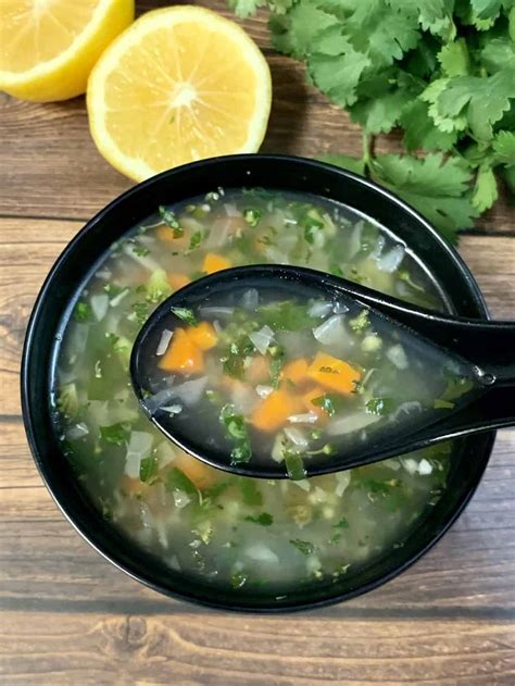 Lemon Coriander Soup - Indian Veggie Delight