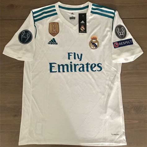 Retro Real Madrid Home Soccer Jersey 2017/2018 UCL Patch Men | Etsy