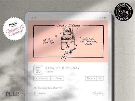 FACEBOOK EVENT BANNER Template Birthday Party Facebook Event - Etsy