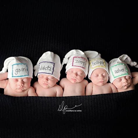 KNOTS Baby name hats. multiples. quintuplets. baby boy. baby girl ...