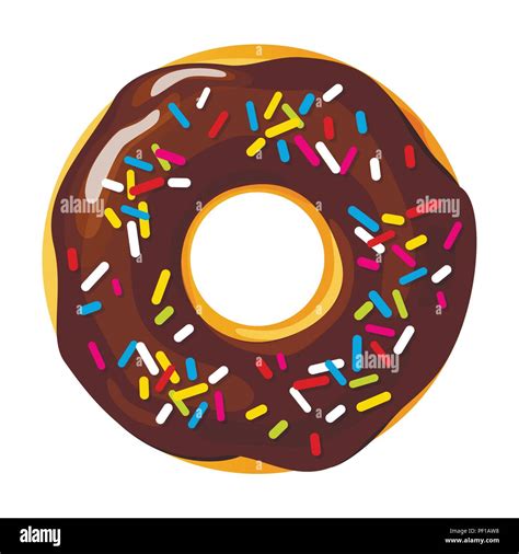 Colorful donut on white background, flat vector illustration Stock ...