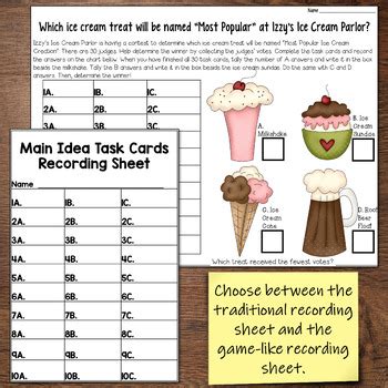 Main Idea Task Cards (grades 4-6) by Deb Hanson | TpT