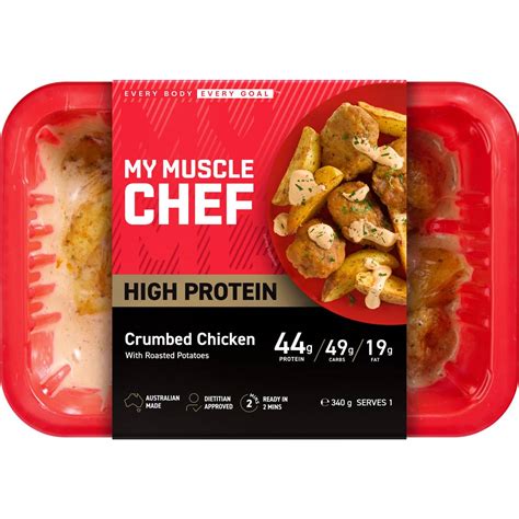 My Muscle Chef Crumbed Chicken Roasted Potatoes Chilled Meal 340g ...