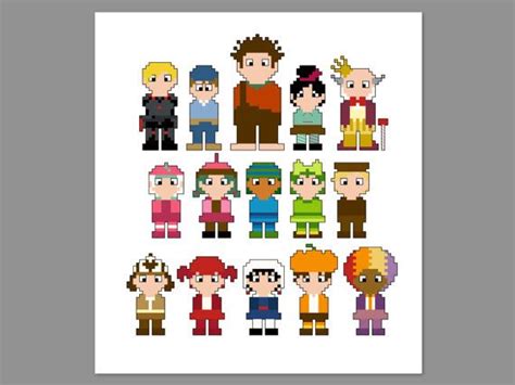 Wreck-It Ralph Pixel People Character Cross por CheekySharkLabs ...