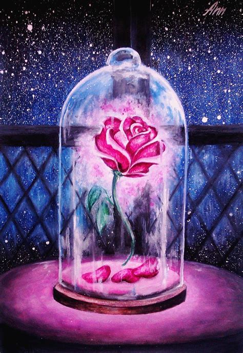 Beauty And The Beast Rose Drawing