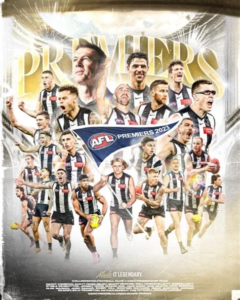 2023 COLLINGWOOD MAGPIES Premiers Afl Football Team Poster, Free Post ...