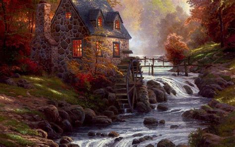 Thomas Kinkade Autumn Desktop Wallpapers - Top Free Thomas Kinkade ...