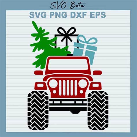 Jeep With Christmas Tree SVG, Christmas Jeep Car SVG, Jeep Car SVG ...