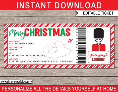 Free Printable Airline Ticket Template For Gift