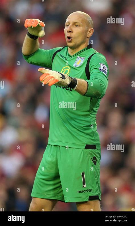 Brad Guzan of Aston Villa during their English Premier League soccer ...