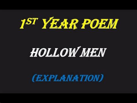 The hollow men explanation. The Hollow Men By T S Elliot Analysis Essay ...