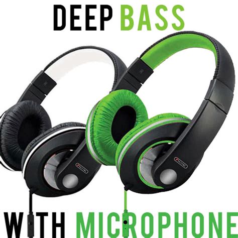 Deep Bass Extreme Sound Stereo Headphones w/ In-Line Microphone ...