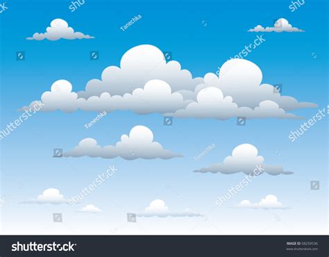 Vector Illustration Cloudy Blue Sky Stock Vector (Royalty Free ...