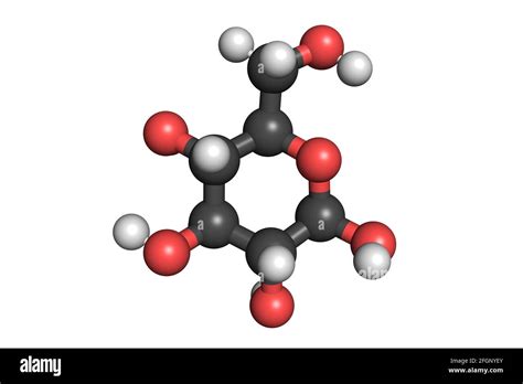 Glucose molecule beta-d-glucopyranose 3D render chemical structure ...