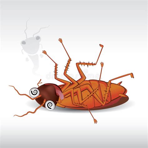 Cartoon cockroach dead stock illustration. Illustration of bugs - 55287676