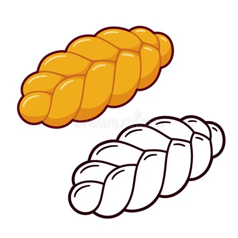 Challah Bread Cartoon Drawing Stock Vector - Illustration of drawn ...