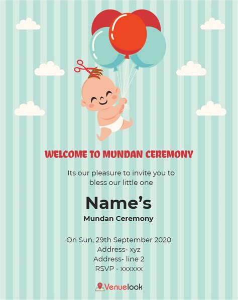 8+ Mundan Ceremony Invitations to Customize and Send | Naming ceremony ...