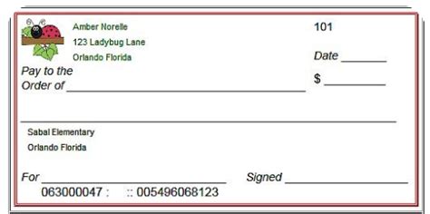 Printable Checks For Classroom