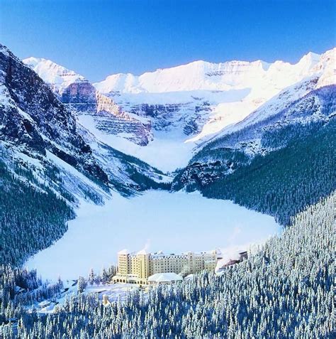 Lake Louise Alberta Canada Frozen During Winter Season (With images ...