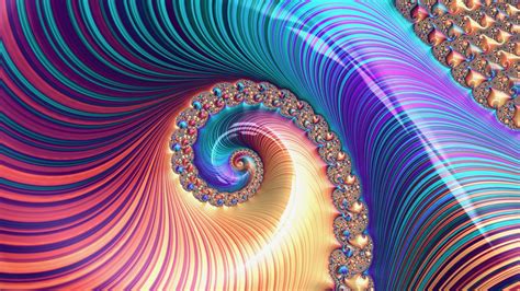 Colorful Twisting Pattern Fractal Spiral 4K HD Trippy Wallpapers | HD ...