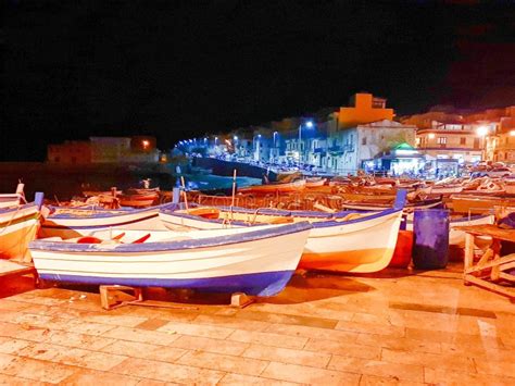 Fishing Boats in Harbor at Night Stock Photo - Image of boats, cruise ...