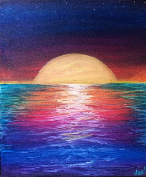 This! 40+ Hidden Facts of Ocean Sunset Painting Acrylic! This tutorial ...