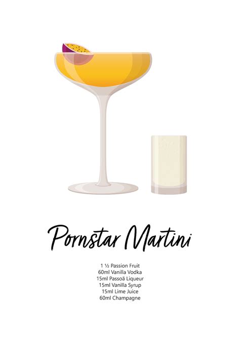 Pornstar Martini Cocktail Print Pornstar Martini Poster - Etsy UK