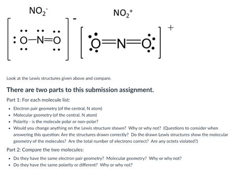 Solved NO2 NO2+ + :0–N=0 N=O: Look at the Lewis structures | Chegg.com