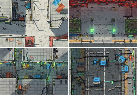 200+ Cyberpunk City Map Assets & Battle Maps from 2-Minute Tabletop