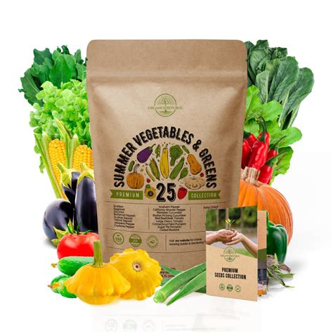 25 Summer Vegetable and Green Seeds Variety Pack - Over 2500 Non-GMO ...