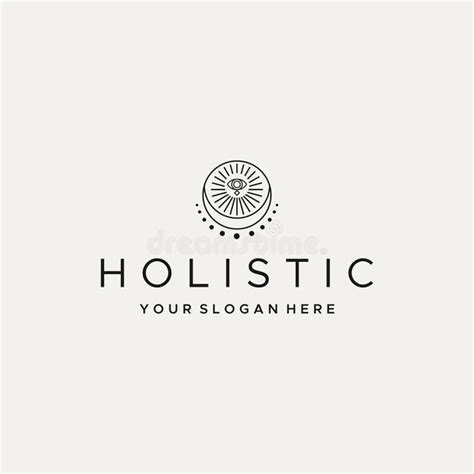 Minimalist Design HOLISTIC Healing Logo Design Stock Vector ...