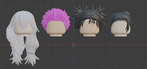 3D file Jujutsu Kaisen Hair Pack 2 (LEGO compatible) 💇・3D printable ...