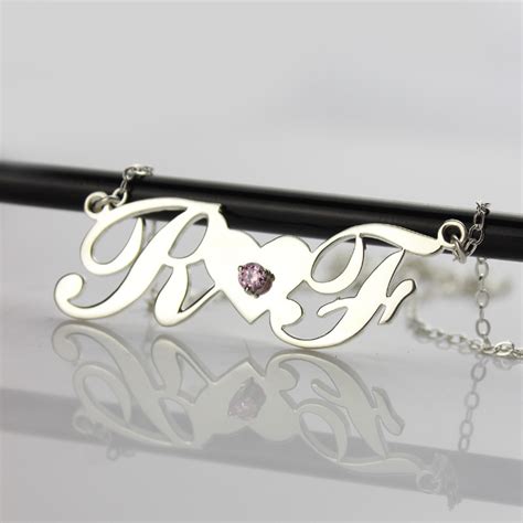 Sterling Silver Double initials Necklace