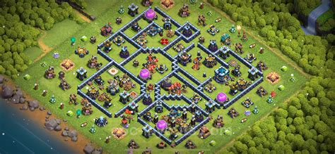 Trophy (Defense) Base TH13 with Link, Hybrid - Clash of Clans 2024 ...