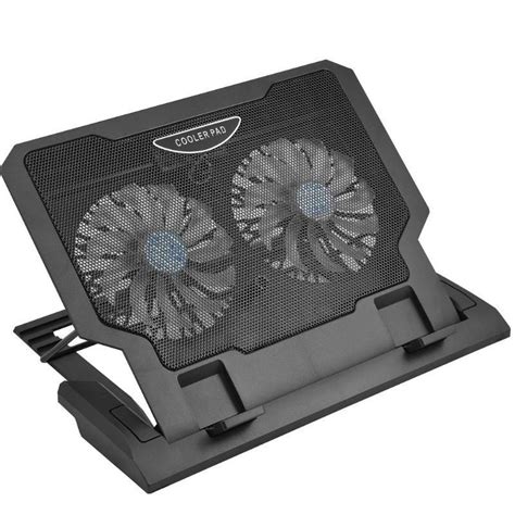 COOLER PAD ADJUSTABLE LAPTOP STAND WITH DUAL COOLING FAN WITH LED LIGHT ...