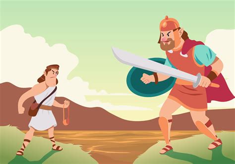 Battle Of David And Goliath 150966 Vector Art at Vecteezy