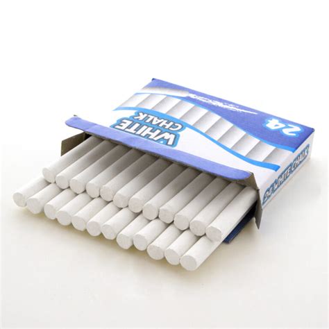 BAZIC Dustless White Chalk (24/Box) Bazic Products