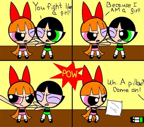 Blossom and Buttercup fighting - Powerpuff Girls Fan Art (25156182 ...