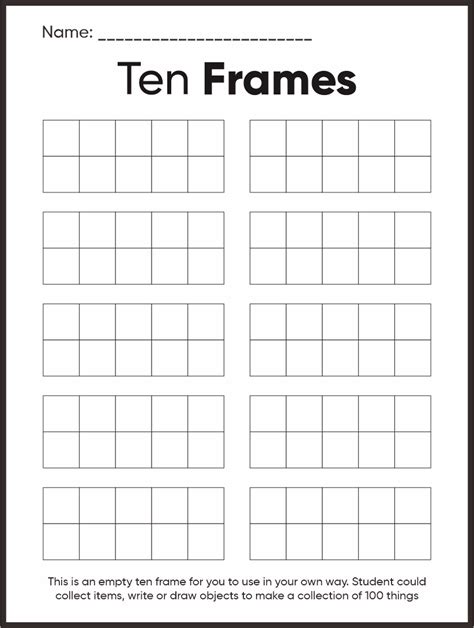 10 Frame Printable - Printable Word Searches