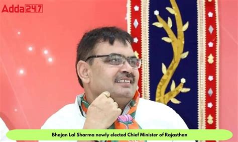 Bhajan Lal Sharma newly elected Chief Minister of Rajasthan