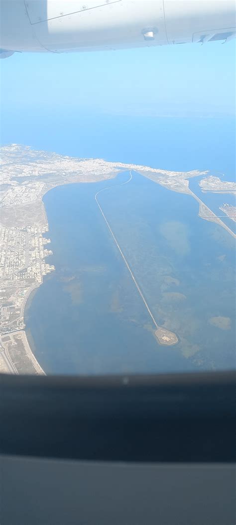 lake Tunis, Tunisia, a small fortress in the middle (shikli Island) : r ...